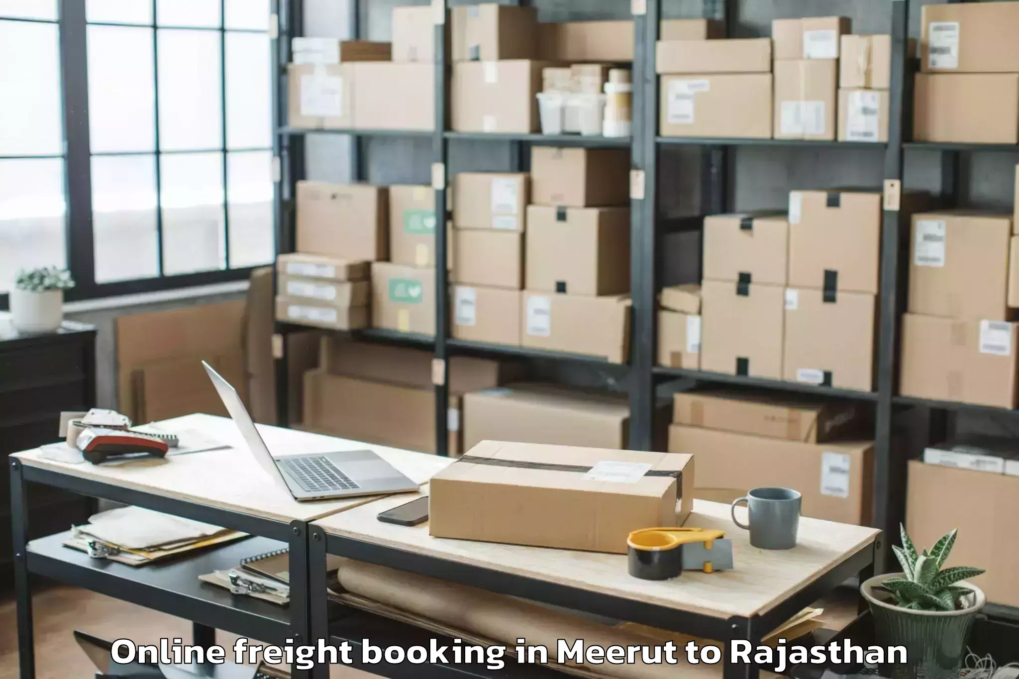 Comprehensive Meerut to Raffles University Neemrana Online Freight Booking